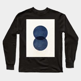 Circle Abstract - Navy Blue Texture Long Sleeve T-Shirt